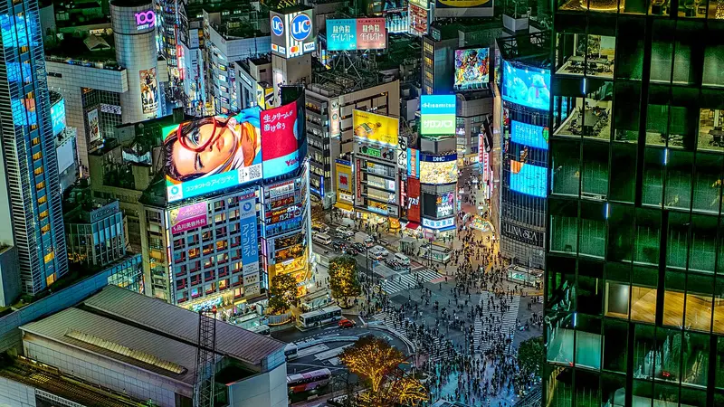 Ngã tư Shibuya nhìn từ trên cao